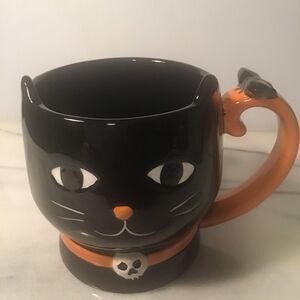 Black Cat Ceramic Mug, Halloween Theme, Coffee Right Meow